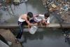 filling contaminated water from pipe line to drink